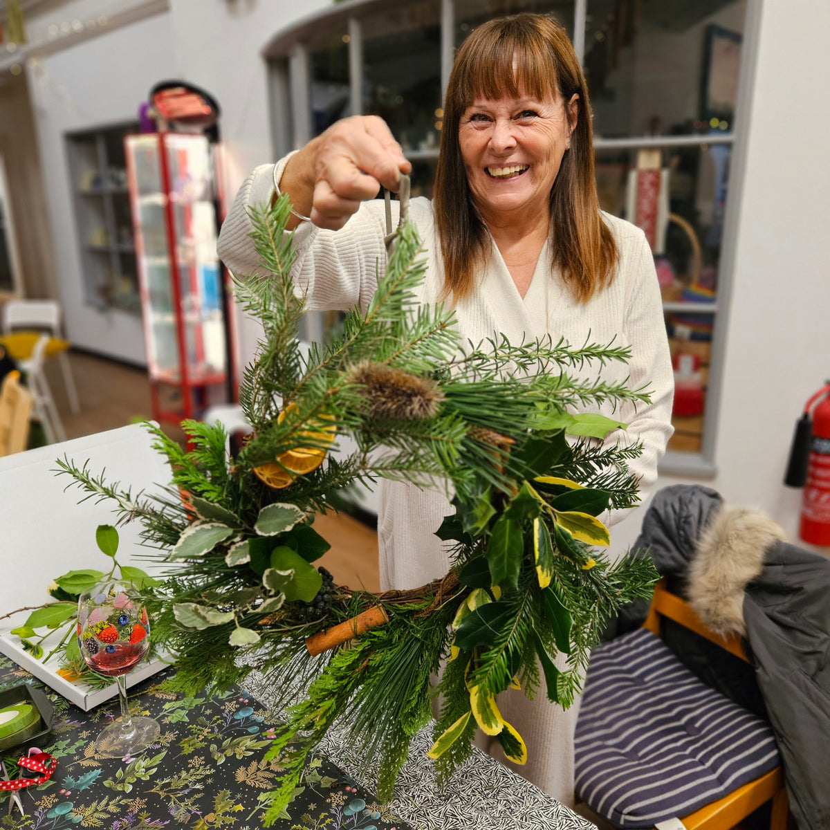 Festive wreaths and scented decorations