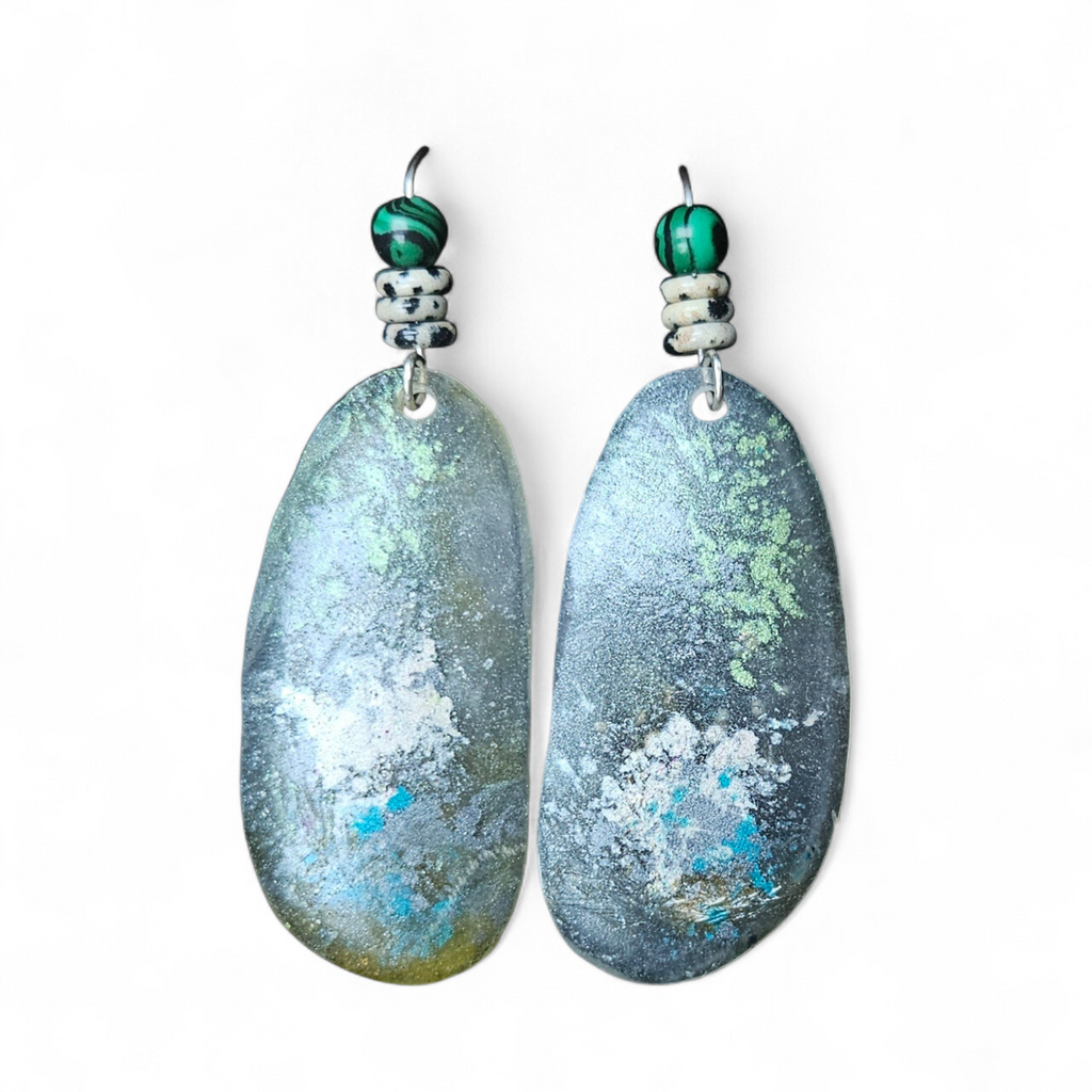 Sea shimmer Pebble form earings
