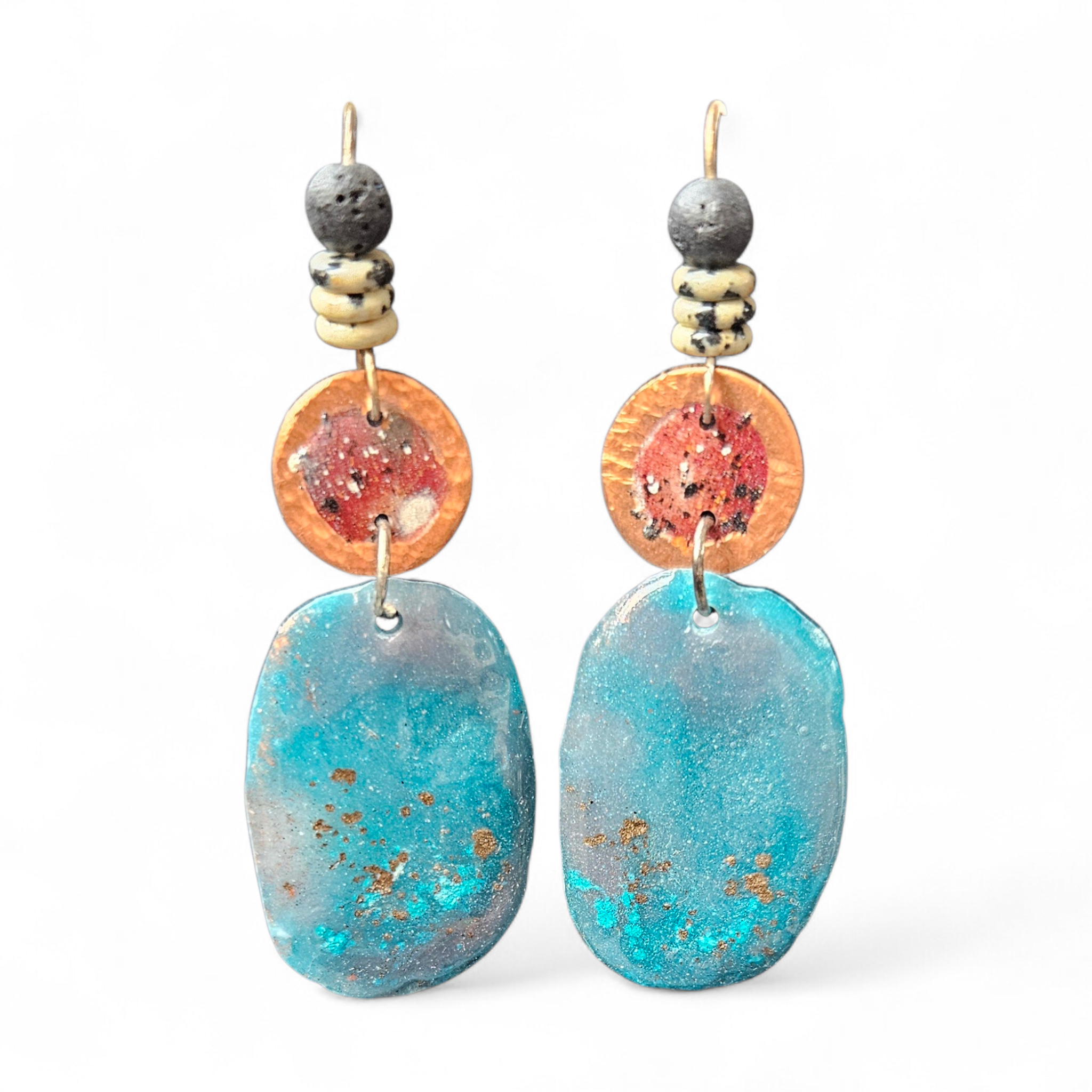 Turquoise Pebble form earings
