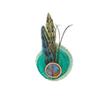 Teal Feather brooch