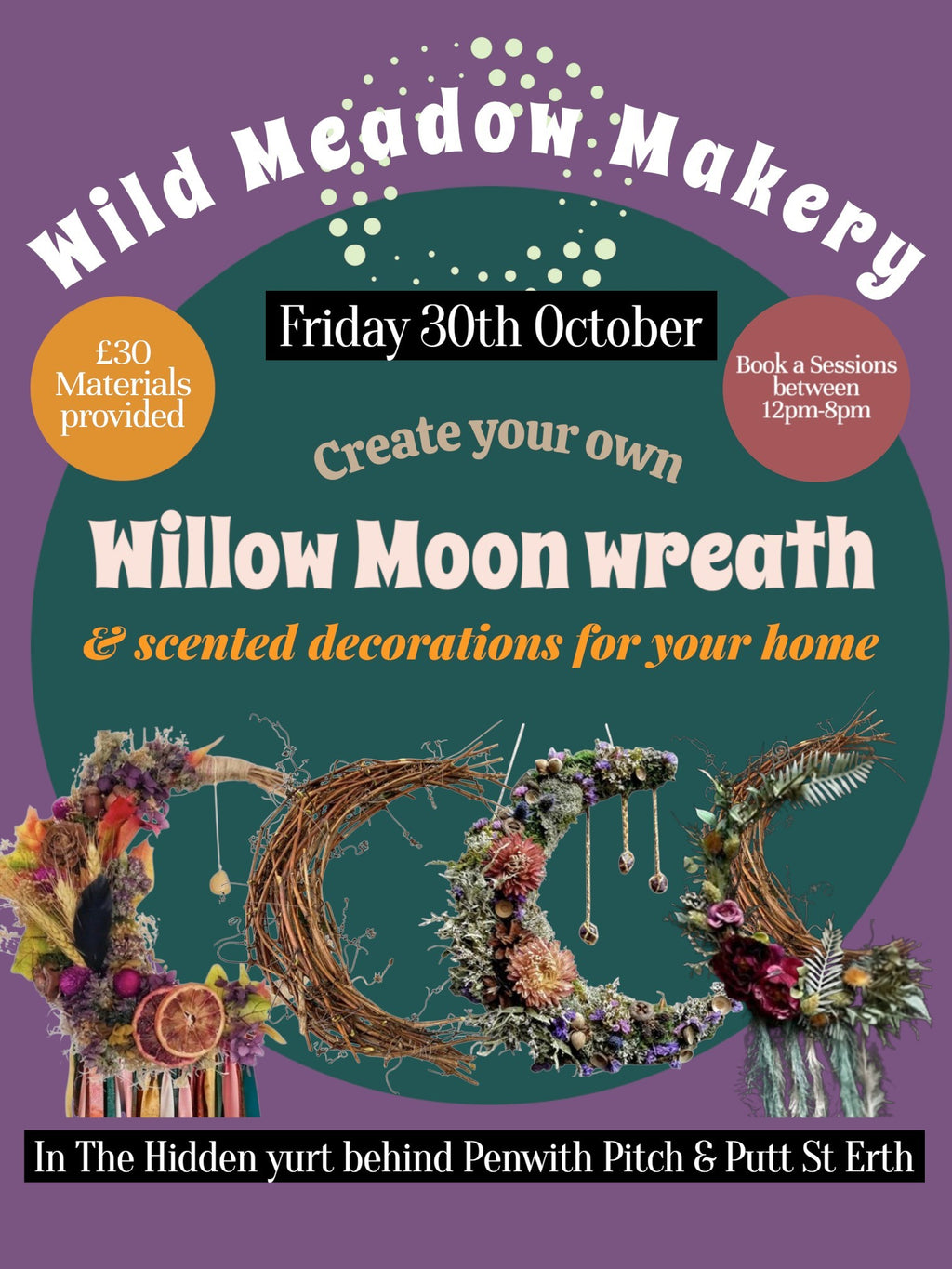 Willow moon wreath Makery session