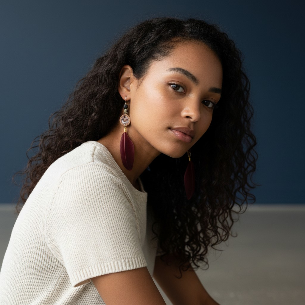 Mulberry feather earings