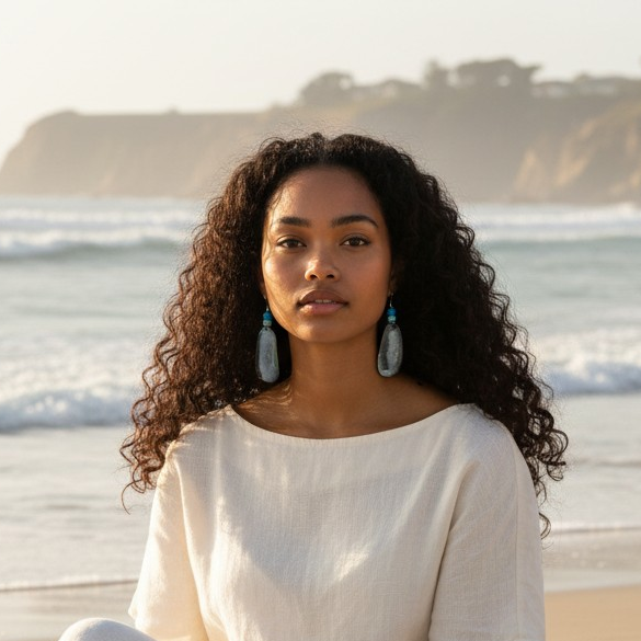 Slate shimmer Pebble form earings